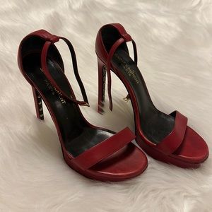 Saint Laurent Red Sandal Heels